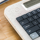 A close-up of the Freewrite Alpha distraction-free digital typewriter's redesigned keyboard.